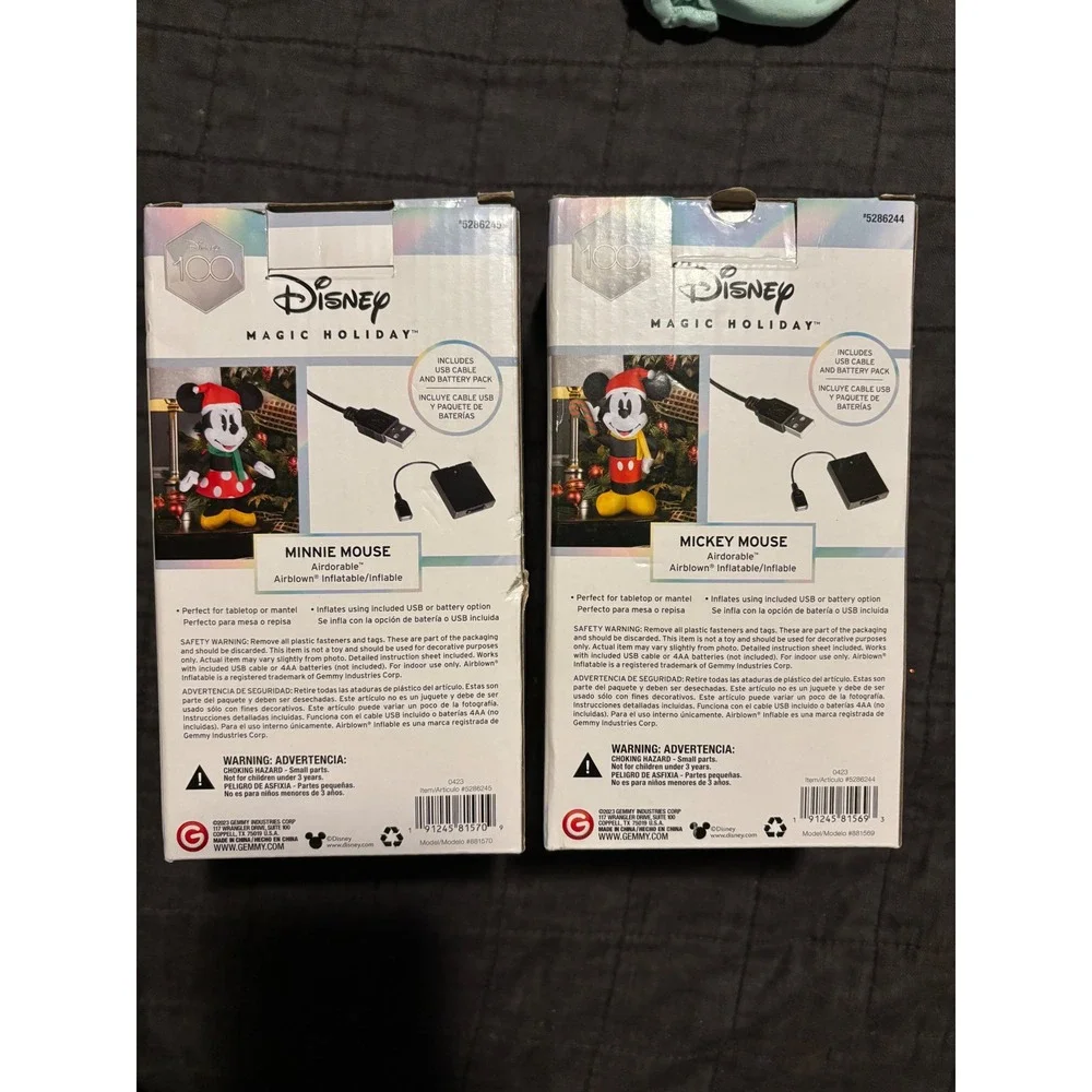 Disney Magic Holiday Minnie Mouse and Mickey Mouse Airblown‎ Inflatables Set
